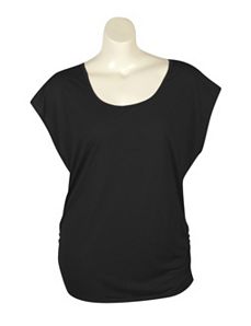 Black Zipper Back Top by Extra Touch