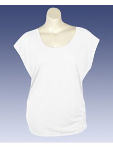 White Zipper Back Top by Extra Touch