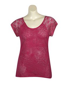 Hi Low Lace Trim Top by Extra Touch