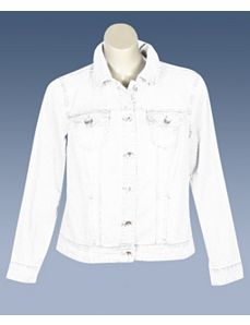 White Denim Boston Jacket by Baccini