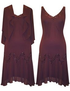 Aubergine All Night Dress by Alex Evenings