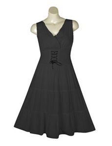 Black Lace Up Maxi Dress by Mlle Gabrielle