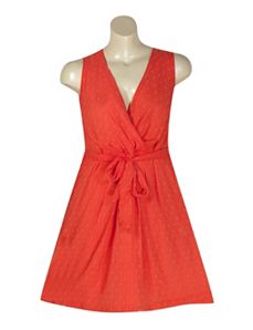 Coral Swiss Dot Dress by Mlle Gabrielle
