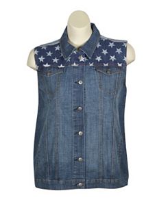 Flag Denim Vest by Exocet