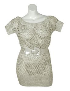 Camel Beautiful Belted Sweater by Yoki