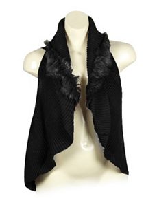 Black Fur Collar Sweater by Yoki
