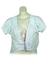 White Lace Up Bolero by Pink Apple