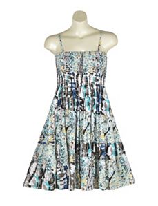 Turquoise Mixed Print Dress by Pink Apple