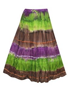 Green Tie Dye Skirt by Pink Apple