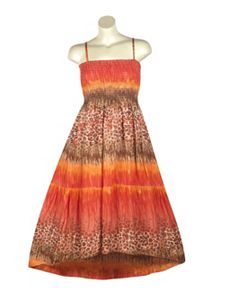 Brown Hi Low Maxi Dress by Pink Apple