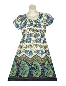 Green Cap Sleeve Dress by Pink Apple