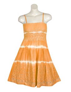Orange Smock Dress With Jewels by Pink Apple