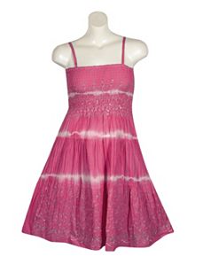 Fuchsia Smock Dress With Jewels by Pink Apple