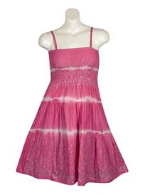 Fuchsia Smock Dress With Jewels by Pink Apple