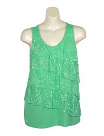 Lace Ruffle Tank by Zena Jeans