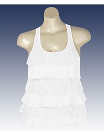 White Lace Tiered Top by NaNa