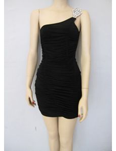 Black One Shoulder Party Dress by Fashion Love