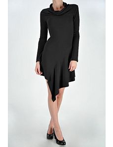 Black Long Sleeve Knit Dress by Fashion Love