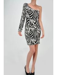 Black And White Zebra Print Dress by Fashion Love