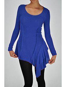 Blue Long Sleeve Tunic by Fashion Love