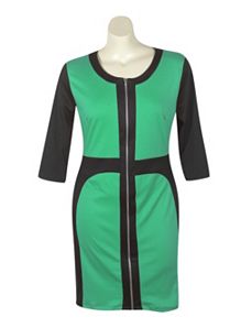 Jade Color Block Dress by Fashion Love