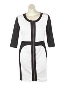 Black & White Color Block Dress by Fashion Love