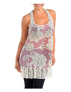 Pink Floral Vines Tunic by Janette