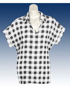 White Plaid Top by Unique