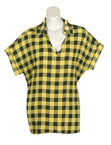 Yellow Plaid Top by Unique