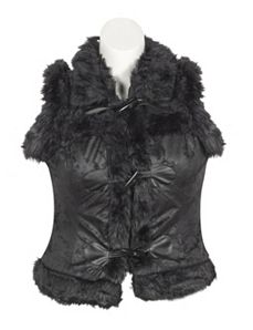 Black Fur Vest by Last Kiss