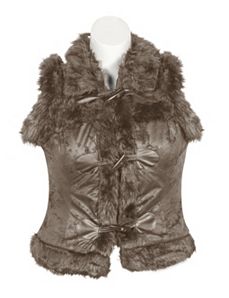 Brown Fur Vest by Last Kiss