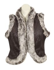 Brown Fun Fur Vest by Last Kiss