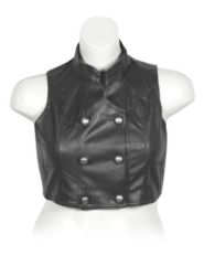 Black Double Breasted Vest by Last Kiss