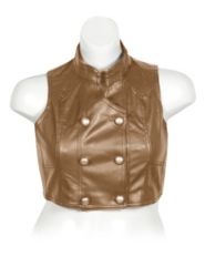 Brown Double Breasted Vest by Last Kiss