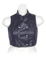 Navy Double Breasted Vest by Last Kiss