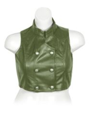Olive Double Breasted Vest by Last Kiss