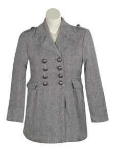 Black Herringbone Coat by Last Kiss