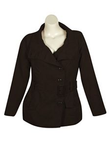 Brown Faux Suede Jacket by Last Kiss