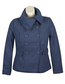 Navy Pea Coat by Last Kiss