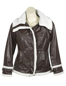 Brown Sherpa Coat by Last Kiss