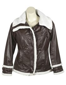 Brown Sherpa Coat by Last Kiss