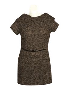 Brown Belted Sweater by Derek Heart