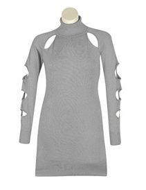 Grey Cut It Out Dress by Derek Heart