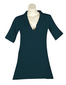 Teal Metallic Tunic Sweater by Derek Heart