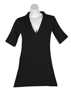 Black Metallic Tunic Sweater by Derek Heart