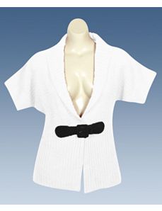 Cream Shawl Collar Cardigan by Derek Heart