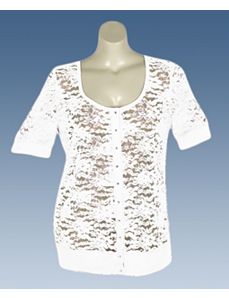 White Lucy Lace Cardigan by Derek Heart