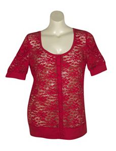 Red Lucy Lace Cardigan by Derek Heart