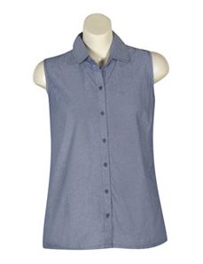 Black Floral and Chambray Top by French Laundry