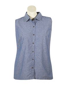 Olive Floral and Chambray Top by French Laundry